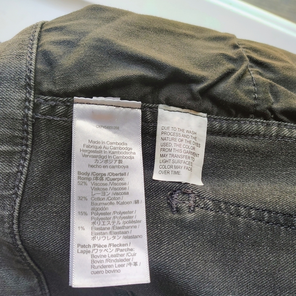 Madewell 10" high rise skinny jeans exposed button fly frayed Hem grey sz 27. - Picture 10 of 17
